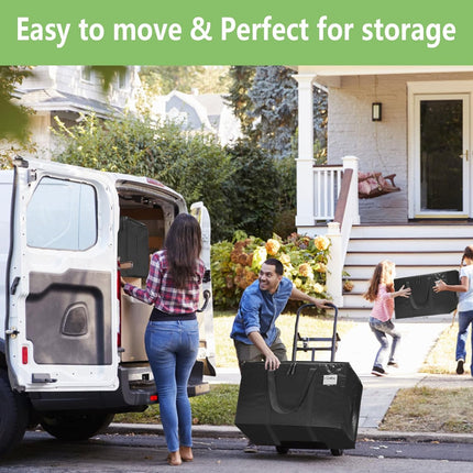 CARLA HOME 6-Pack Large Moving Storage Bags with Zippers & Handles with 95 Liters Capacity for Space Saving, Travel, Camping & Organization (Black).