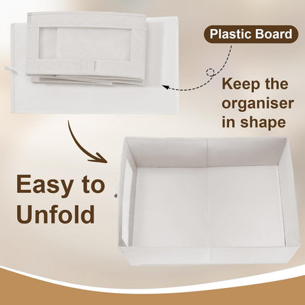 CARLA HOME 6 Pack Closet Storage Bins with Clear Window for Shelves, Clothes, Toys, Wardrobe & Bedroom Organization.