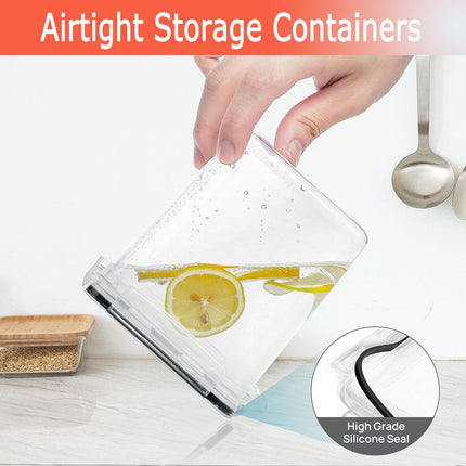 CARLA HOME 8 Piece Airtight Food Storage Containers Set with Lids & Labels for Kitchen Storage.