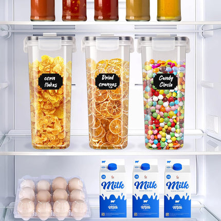 CARLA HOME Airtight Cereal Storage Containers BPA-Free Food Dispensers with Pouring Lids for Pantry & Kitchen (4 Pack 2,5L).