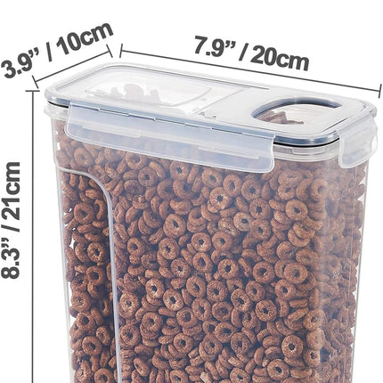 CARLA HOME Airtight Cereal Storage Containers BPA-Free Food Dispensers with Pouring Lids for Pantry & Kitchen (4 Pack 2,5L).