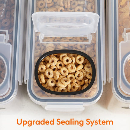 CARLA HOME Airtight Cereal Storage Containers BPA-Free Food Dispensers with Pouring Lids for Pantry & Kitchen (4 Pack 2,5L).