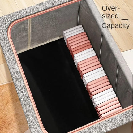 CARLA HOME 3 pack Large Clothes Storage Bins with Lids for Clothing, Bedding, Blankets, Toys (66L capacity - Grey).