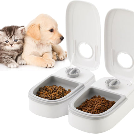 CARLA HOME 2 Meal Automatic Pet Feeder with Timer for Cat & Dog Wet & Dry Food (Dual Bowl 700ML).