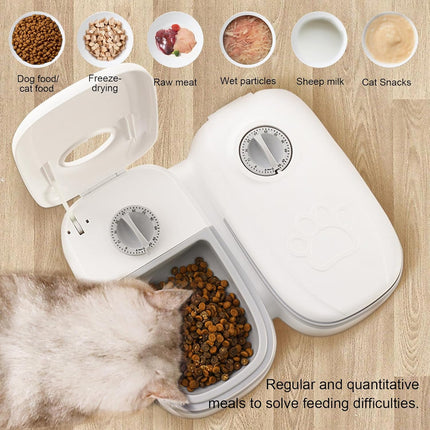 CARLA HOME 2 Meal Automatic Pet Feeder with Timer for Cat & Dog Wet & Dry Food (Dual Bowl 700ML).