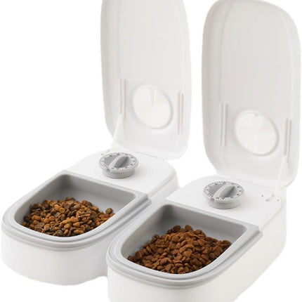 CARLA HOME 2 Meal Automatic Pet Feeder with Timer for Cat & Dog Wet & Dry Food (Dual Bowl 700ML).