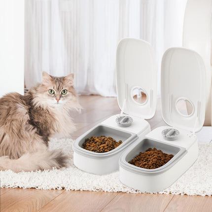 CARLA HOME 2 Meal Automatic Pet Feeder with Timer for Cat & Dog Wet & Dry Food (Dual Bowl 700ML).