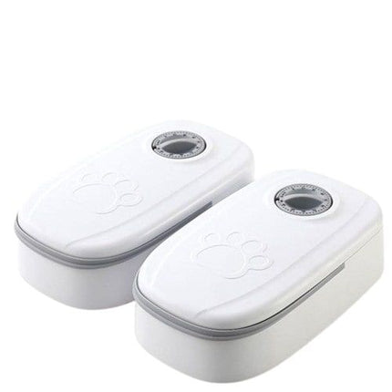 CARLA HOME 2 Meal Automatic Pet Feeder with Timer for Cat & Dog Wet & Dry Food (Dual Bowl 700ML).