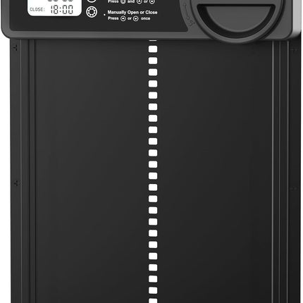 CARLA HOME Automatic Chicken Coop Door Opener with Timer Control, Anti-Pinch Protection, LCD Display & Battery Powered for Backyard Chickens.