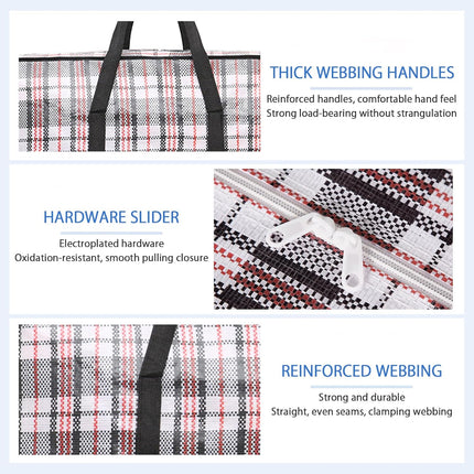 CARLA HOME 6 Pack Large Moving Storage Bags with Zipper & Handles for Clothes, Bedding, Blankets, Dorm & Travel (80x55x25cm).