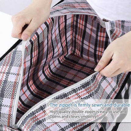 CARLA HOME 6 Pack Large Moving Storage Bags with Zipper & Handles for Clothes, Bedding, Blankets, Dorm & Travel (80x55x25cm).