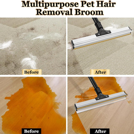 CARLA HOME Pet Hair Remover Broom with Long Handle, Reusable Fur & Lint Remover for Dog & Cat Hair.