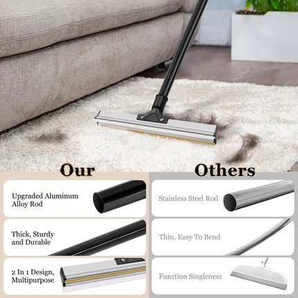 CARLA HOME Pet Hair Remover Broom with Long Handle, Reusable Fur & Lint Remover for Dog & Cat Hair.