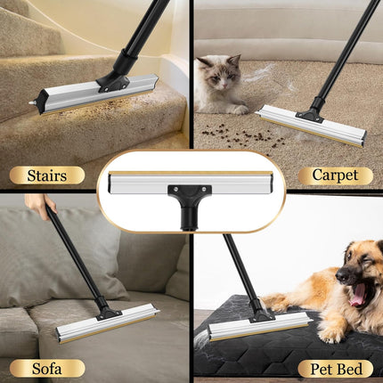 CARLA HOME Pet Hair Remover Broom with Long Handle, Reusable Fur & Lint Remover for Dog & Cat Hair.