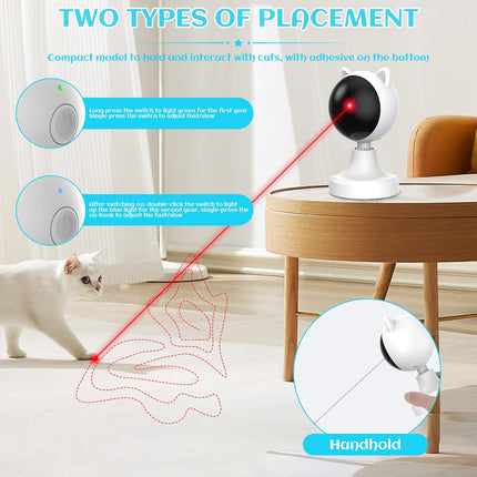 CARLA HOME Interactive Laser Toy for Cats with Adjustable Angle, USB Rechargeable & 2 Speed Modes.