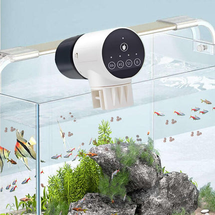 CARLA HOME Automatic Fish Feeder with Timer, Moistureproof Dispenser & Rechargeable Feeding for Aquarium or Tank.
