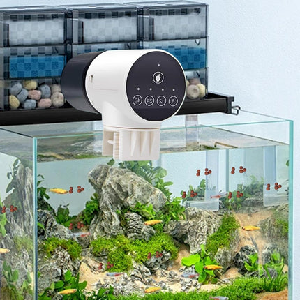 CARLA HOME Automatic Fish Feeder with Timer, Moistureproof Dispenser & Rechargeable Feeding for Aquarium or Tank.