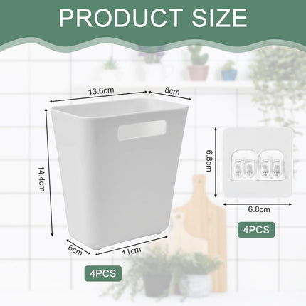 CARLA HOME 4-Pack Self-Adhesive Wall Storage Box for Cabinet Doors, Kitchen, Bathroom & Office.