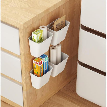 CARLA HOME 4-Pack Self-Adhesive Wall Storage Box for Cabinet Doors, Kitchen, Bathroom & Office.