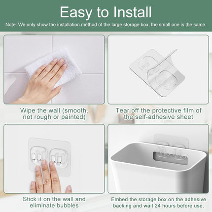 CARLA HOME 4-Pack Self-Adhesive Wall Storage Box for Cabinet Doors, Kitchen, Bathroom & Office.