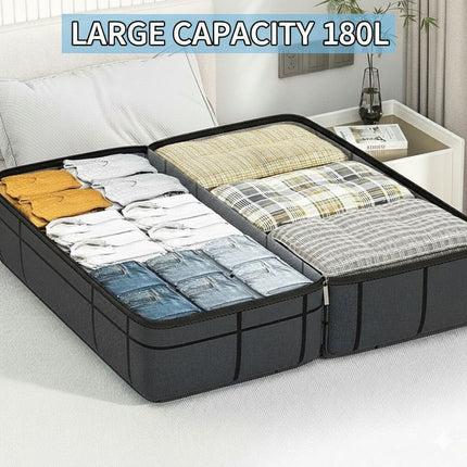 CARLA HOME 4-Pack 180L Extra Large Moving Storage Bags with Handles & Duty Zippered for Clothes, Travel, Space Saving & Camping.