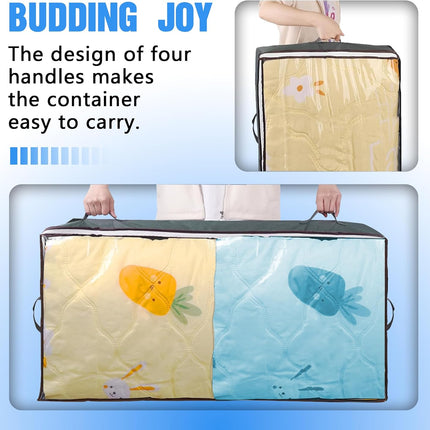 CARLA HOME 8 Pack Underbed Storage Bins with 90L Large Capacity Storage Containers for Comforters, Linen, Pillows, Toys, Towels, Blankets.