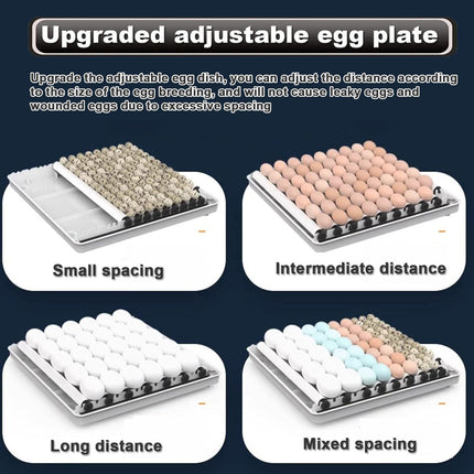 CARLA HOME 128 Egg Incubator with Automatic Turning, LED Display, Humidity & Temperature Control, Auto Water System & Built-in Egg Candler for Chicken, Duck, Quail, Goose.