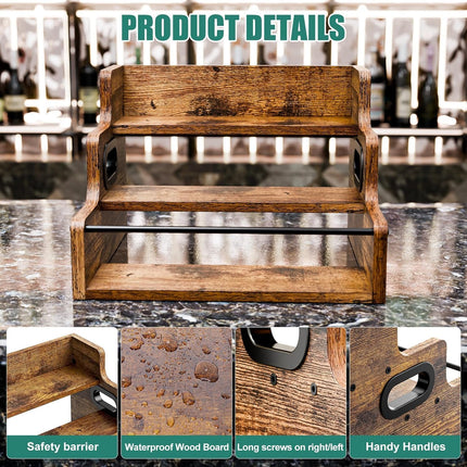 CARLA HOME 3-Tier Liquor Bottle Display Shelf Rack Bar Organizer for Whiskey, Wine, Coffee Syrups, Spirits & Bottles.