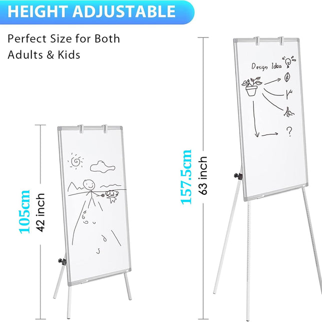 CARLA HOME Whiteboard Easel Portable Magnetic Dry Erase Board with Adjustable Tripod Stand & Height Adjustable for Office & Home (90x60cm).
