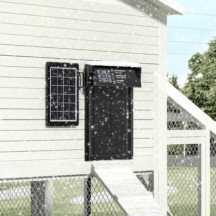 CARLA HOME Automatic Chicken Coop Door Solar Powered with 4 Mode Timer & Light Sensor, Anti-Pinch & USB Charging Port.