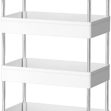 CARLA HOME Slim Storage Cart Organizer Trolley with Wheels for Kitchen, Bathroom, Laundry & Narrow Spaces (4 tier).
