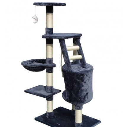 CARLA HOME 120cm Cat Tree for Indoor Cats with Condo, Hammock & Plush Perchfor for Kittens & Adult Cats.