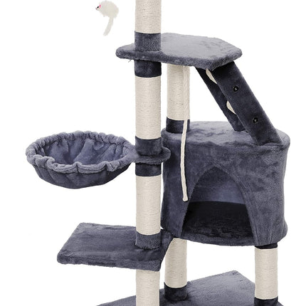CARLA HOME 120cm Cat Tree for Indoor Cats with Condo, Hammock & Plush Perchfor for Kittens & Adult Cats.