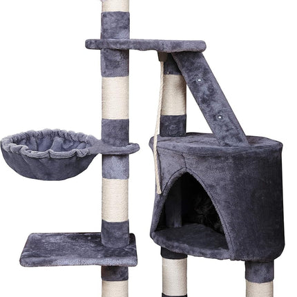 CARLA HOME 120cm Cat Tree for Indoor Cats with Condo, Hammock & Plush Perchfor for Kittens & Adult Cats.