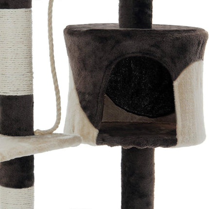 CARLA HOME 140cm Cat Tree for Indoor Cats with Plush Perch, Sisal Scratching Posts & Condo for Kittens & Adult Cats (Beige).