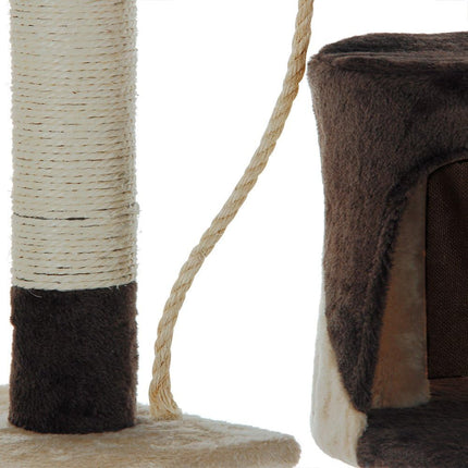 CARLA HOME 140cm Cat Tree for Indoor Cats with Plush Perch, Sisal Scratching Posts & Condo for Kittens & Adult Cats (Beige).