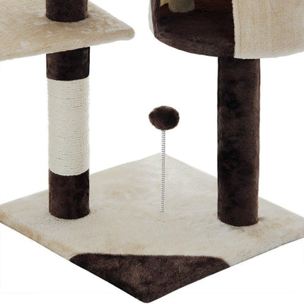 CARLA HOME 140cm Cat Tree for Indoor Cats with Plush Perch, Sisal Scratching Posts & Condo for Kittens & Adult Cats (Beige).