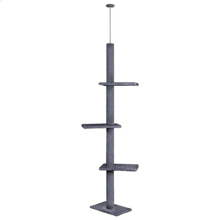 CARLA HOME Floor to Ceiling Cat Tree Tower  with Adjustable Height 230-286cm for Indoor Cats (Grey).