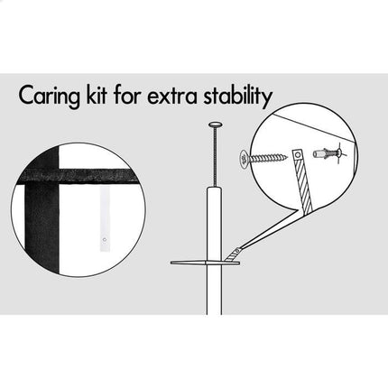 CARLA HOME Floor to Ceiling Cat Tree Tower  with Adjustable Height 230-286cm for Indoor Cats (Black).