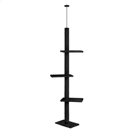 CARLA HOME Floor to Ceiling Cat Tree Tower  with Adjustable Height 230-286cm for Indoor Cats (Black).