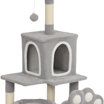 CARLA HOME Large Cat Tree Tower for Indoor Cats with Plush Perch, Cat Condo, Natural Sisal Scratching Posts, Hanging Ball & Paw Scratcher.