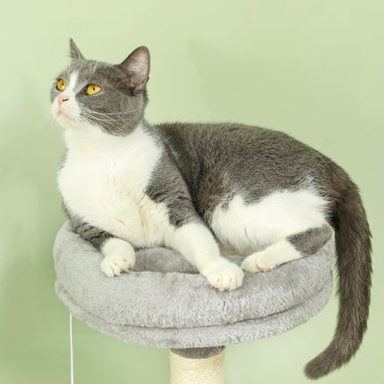 CARLA HOME Large Cat Tree Tower for Indoor Cats with Plush Perch, Cat Condo, Natural Sisal Scratching Posts, Hanging Ball & Paw Scratcher.