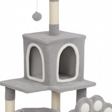 CARLA HOME Large Cat Tree Tower for Indoor Cats with Plush Perch, Cat Condo, Natural Sisal Scratching Posts, Hanging Ball & Paw Scratcher.