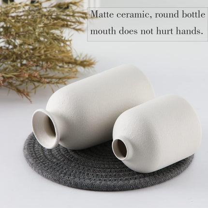 Ceramic Set of 3 Modern White Vases for Home D�cor.