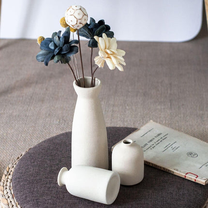 Ceramic Set of 3 Modern White Vases for Home D�cor.