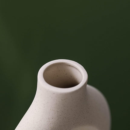 Ceramic Set of 2 Creative White Vases for Home Decor.