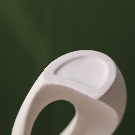 Ceramic Set of 2 Creative White Vases for Home Decor.