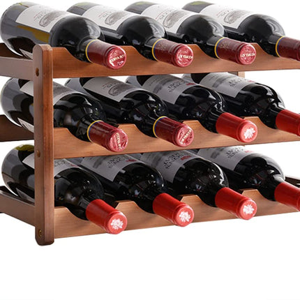 3-layer Bamboo Wine Storage Rack (12 bottles).