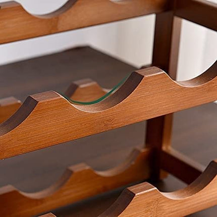 3-layer Bamboo Wine Storage Rack (12 bottles).