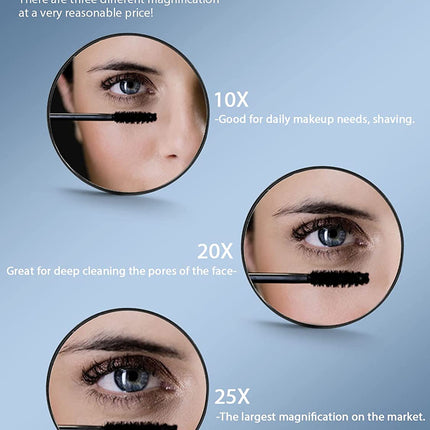 20X Magnifying Mirror and Eyebrow Tweezers Kit for Travel.